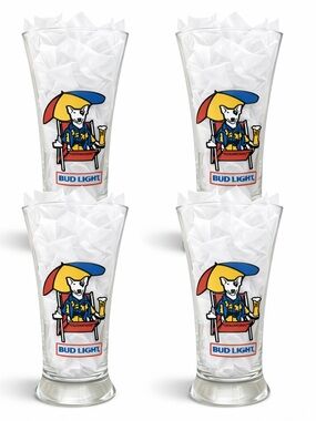 Budwieser Spuds MacKenzie  Pilsner Glass 12 oz 1987 vintage